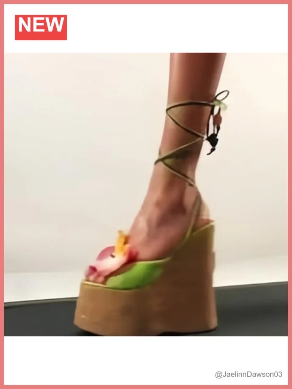 Cork Platform Wedge Sandals with Ankle Strap, Open Toe, Lace Up